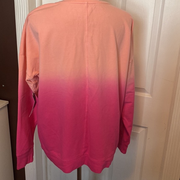 Tek Gear Womens V-neck Ombré Sweatshirt Peach Pink sz L NWT - Picture 6 of 7